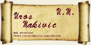 Uroš Makivić vizit kartica